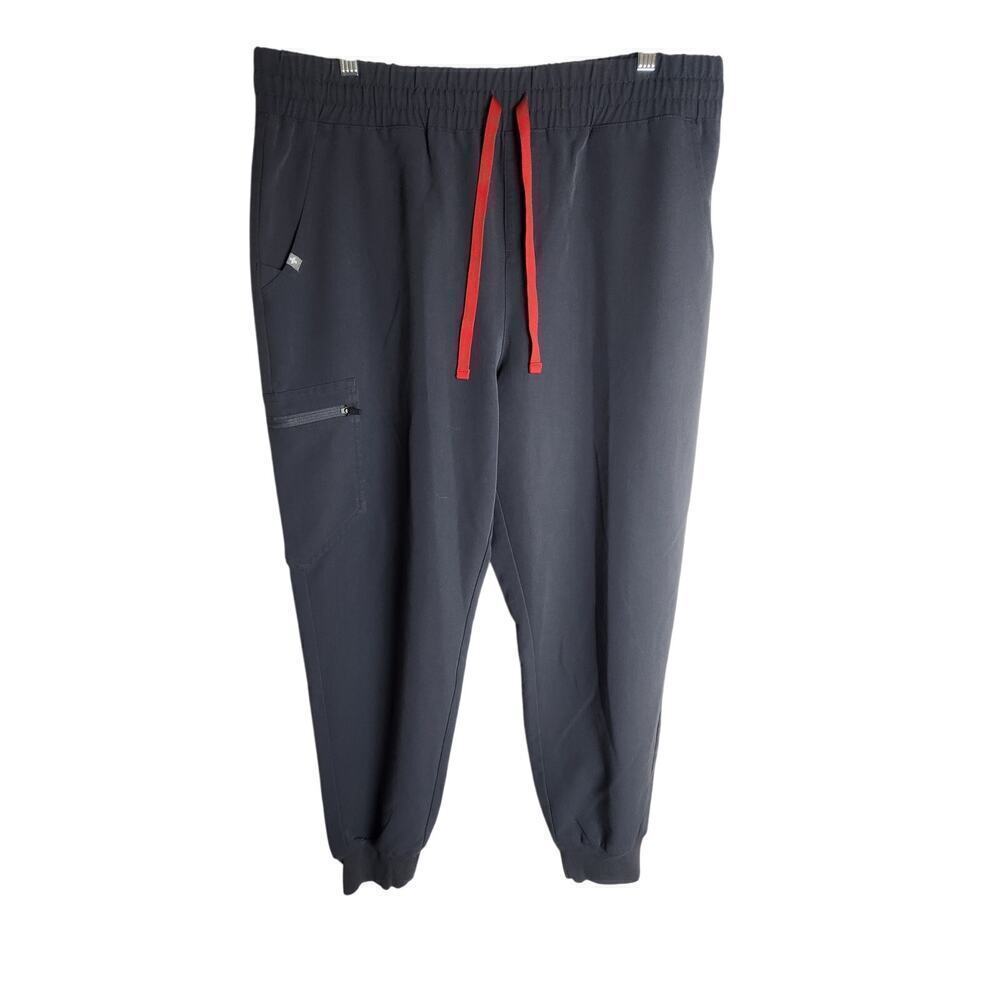 Figs Zamora Jogger scrub pants womens XL/P Gray zip pocket nurse medical office